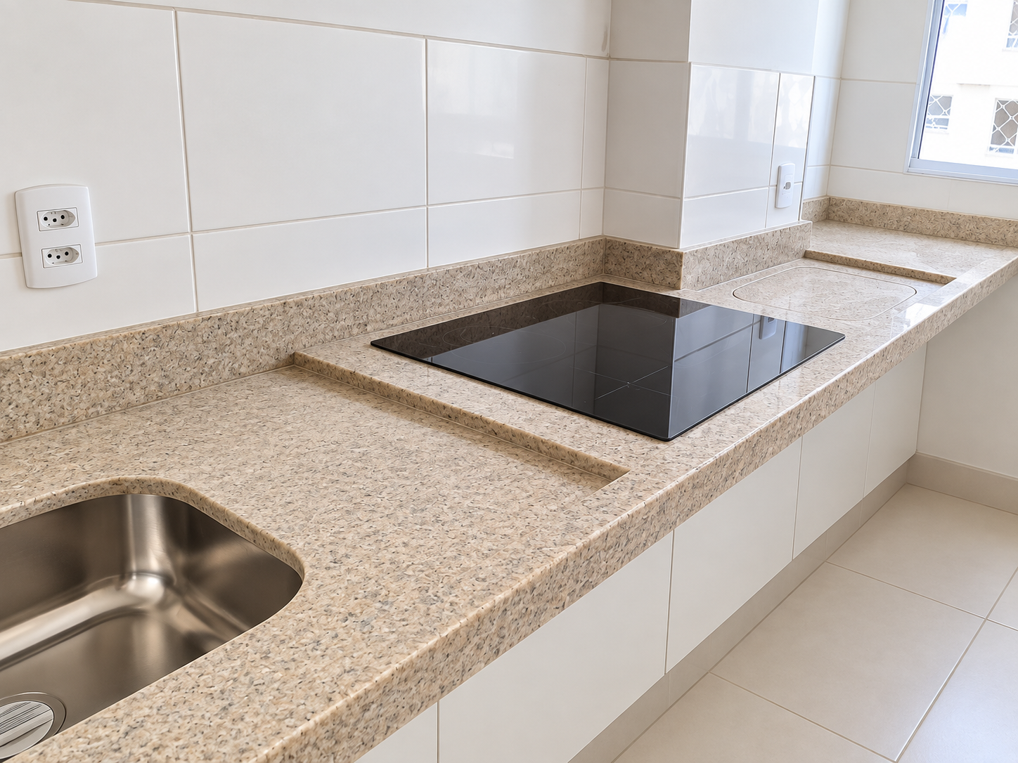 Projeto de cozinha com bancada em pedra natural, foto 06